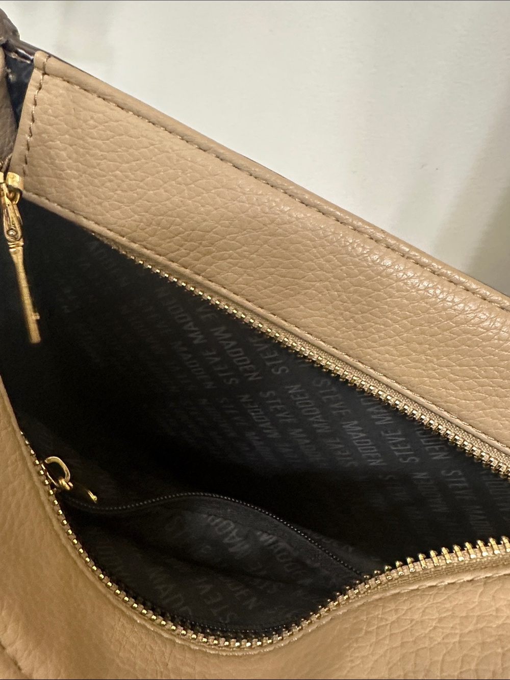 Steve Madden Taupe Crossbody Bag with Branded Canvas Strap - Picture 7 of 8
